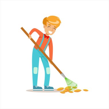 Yan yatan düşmüş sonbahar çocuk yardım çevre dostu açık havada bahçe çocuklar ve doğa serisi parçası bırakır