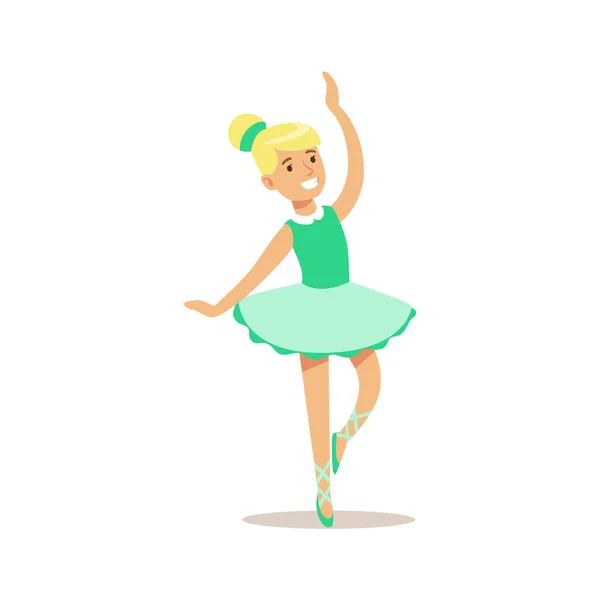 Ballet de baile femenino, niño creativo practicando artes en clase de arte, niños e ilustración temática de creatividad — Vector de stock