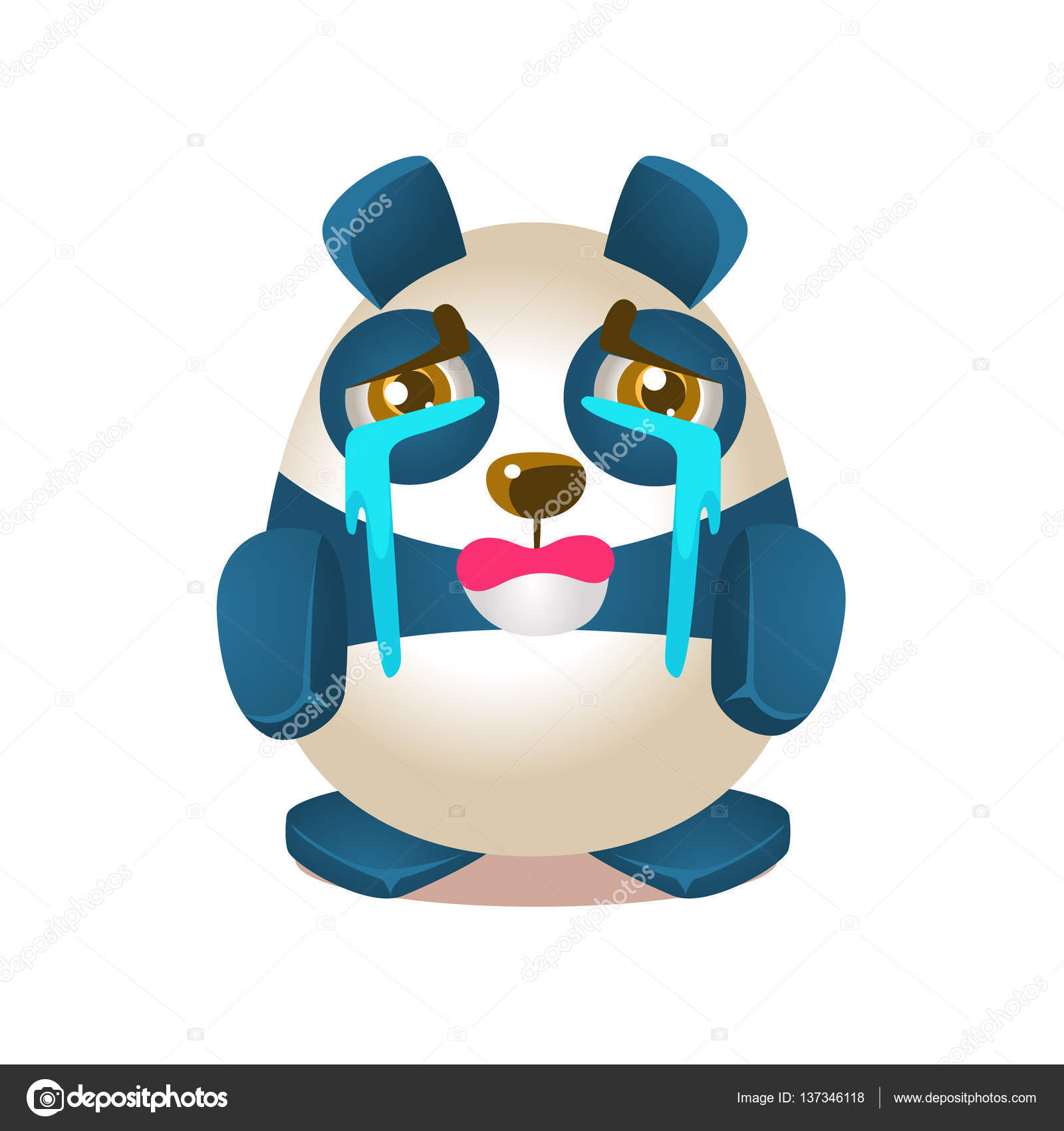 Carino Panda attivit  illustrazione con umanizzato fumetto orso personaggio piangere con torrenti di lacrime Animale divertente In situazione fantastica
