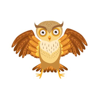 Kızgın baykuş sevimli çizgi karakter Emoji orman kuş insan duygu ve davranış ile