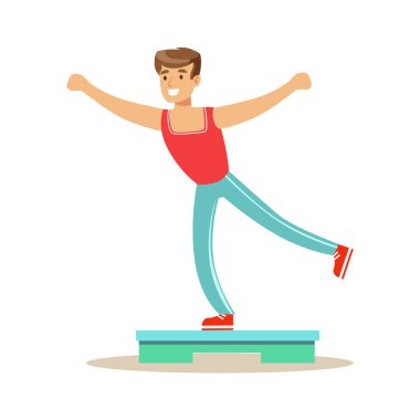 Step aerobik, çalışma dışarı ve Trendy spor Egzersiz Fitness Kulübü'nün yapan erkek