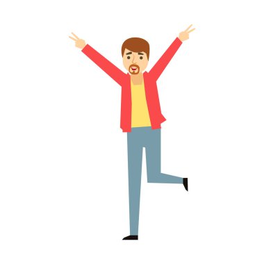 Yöneticisi adam Wth dans, komik sarhoş insanlar eğleniyor parti serisi parçası Keçi sakalı