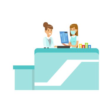 Doktor Röntgen stajyer, hastane ve sağlık resimde gösterilen