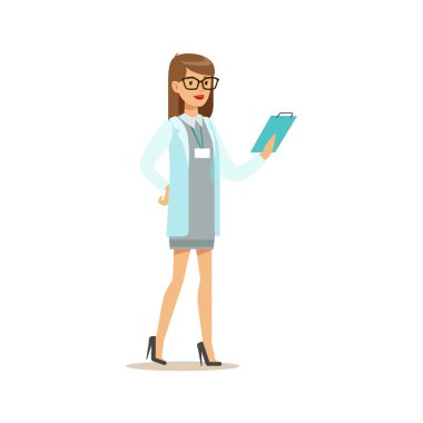Eğitim hastaların tıbbi geçmiş dosyası, hastane ve sağlık illüstrasyon doktor