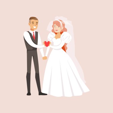 A Holding yeni evliler kalp birlikte olay mahallinde düğün parti pembe