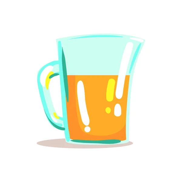 Cam sürahi ile taze sıkılmış portakal suyu içmek serin tarzı parlak illüstrasyon — Stok Vektör