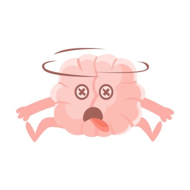 Haçlar gözünde iyi oturan duygu insanlaşmış beyin dizzy, akıl insan Organ çizgi film karakteri Emoji simgesi