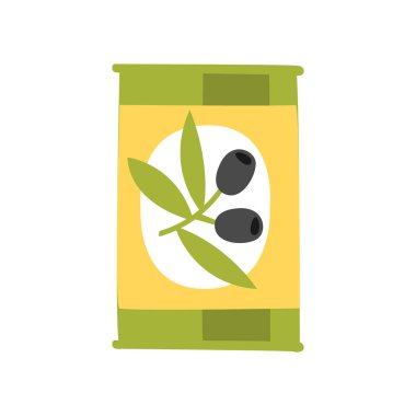 Teneke kutu Siyah Zeytin ilkel çizgi film simgesi, Pizza Cafe serisi Clipart resimler bölümü