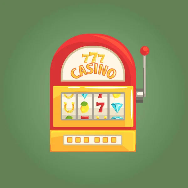Una macchina mangiasoldi di Bandito armata, gioco d'azzardo E Club di Notte di Casino Illustrazione di Cartone Animato Correlata — Vettoriale Stock