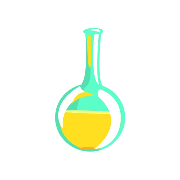 Tube d'essai de laboratoire avec le liquide jaune, partie de l'équipement scientifique de chimiste a placé l'objet isolé — Image vectorielle