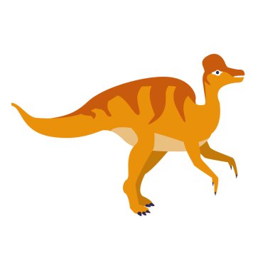 Turuncu perde ayaklı Avustralya hayvanı dinozor Jurassic dönem, tarih öncesi soyu tükenmiş dev sürüngen çizgi film gerçekçi hayvan