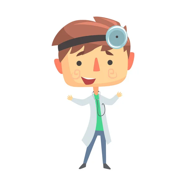 Boy Doctor, Kids Future Dream Professional Occupation Illustration. — Stock Vector
