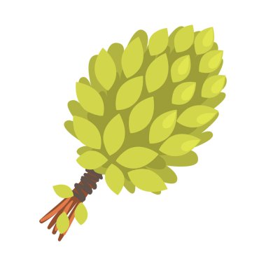 Geleneksel huş ağacı grup Twigs, düz komik karikatür çizimler Rus Buhar Evi serisinin parçası