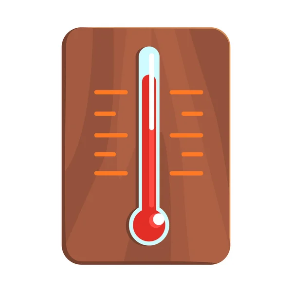 Θερμόμετρο τοίχου δείχνει υψηλή θερμότητα, μέρος της σειράς ρωσική ατμού σπίτι επίπεδη αστείο καρτούν εικονογράφηση — Διανυσματικό Αρχείο