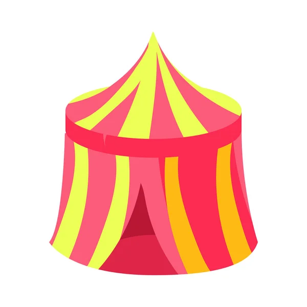 Canopée de kiosque de cirque rose et jaune, élément d'aménagement paysager équitable de conte de fées dans un objet isolé de conception colorée enfantine — Image vectorielle