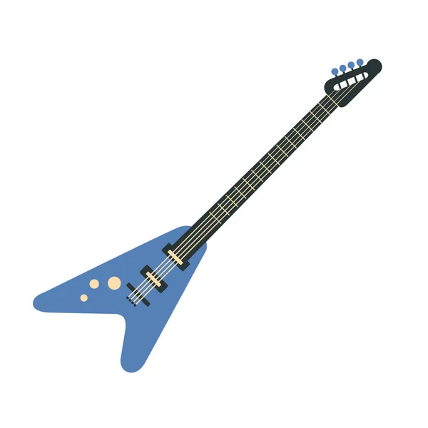 Guitarra eléctrica, parte de los instrumentos musicales Conjunto de ilustraciones aisladas realistas del vector de la historieta — Vector de stock
