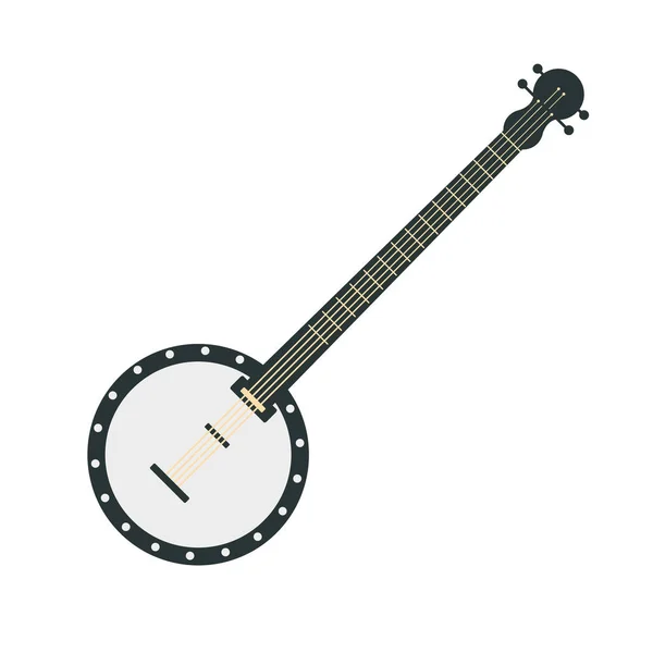 Banjo, parte de instrumentos musicales Conjunto de ilustraciones aisladas de vectores de dibujos animados realistas — Vector de stock