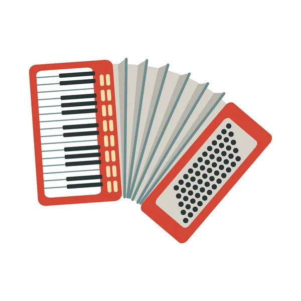 Accordion, Part Of Musical Instruments Set Of Realistic Cartoon Vector Isolated Illustrations — Stock Vector