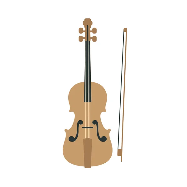 바이올린, 현실적인 만화 악기의 일부 벡터 고립 된 삽화 — 스톡 벡터