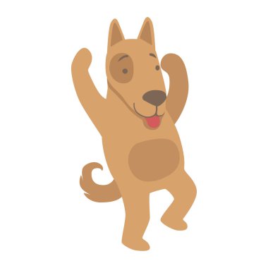 Köpek sevimli oyuncak hayvan detaylı öğeleri koleksiyonunun Fauna çocukça vektör çıkartmaları ile