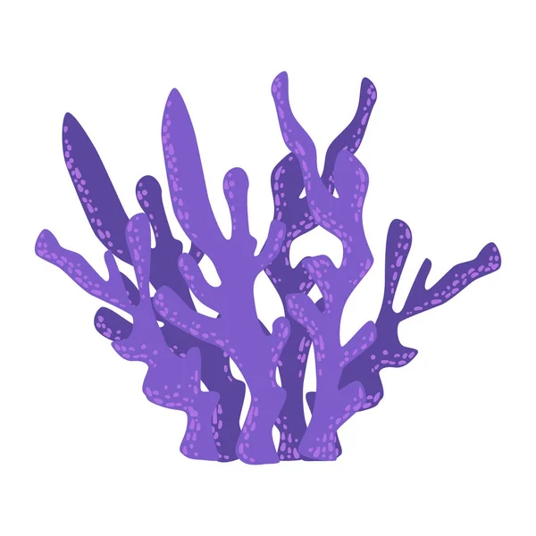 Violettes Geweih Koralle, tropisches Riff marine wirbellose Tiere isoliert Vektor-Symbol — Stockvektor