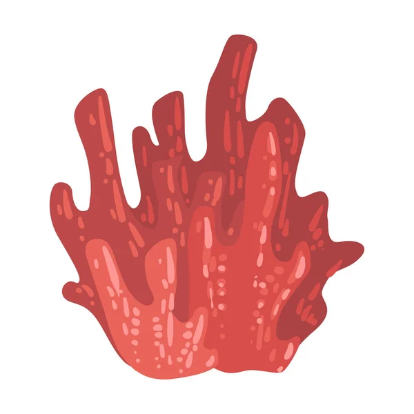 Antilleur rouge corail, récif tropical invertébrés marins Icône vectorielle isolée — Image vectorielle
