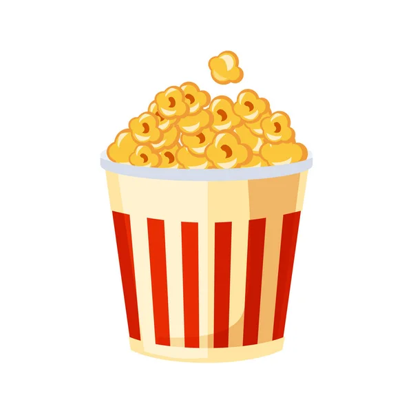 Emmer Popcorn voor Cinema, kleurrijke Vector pictogram van straat fastfood Cafe Menu Item — Stockvector