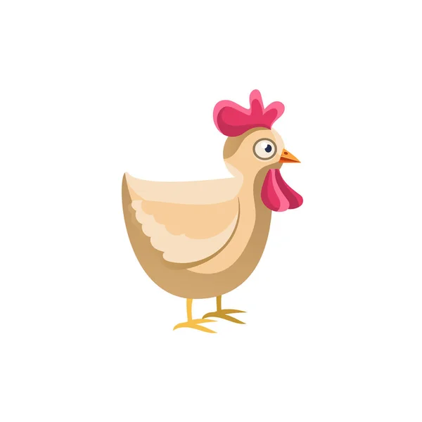 Adult kip vereenvoudigd schattig illustratie — Stockvector