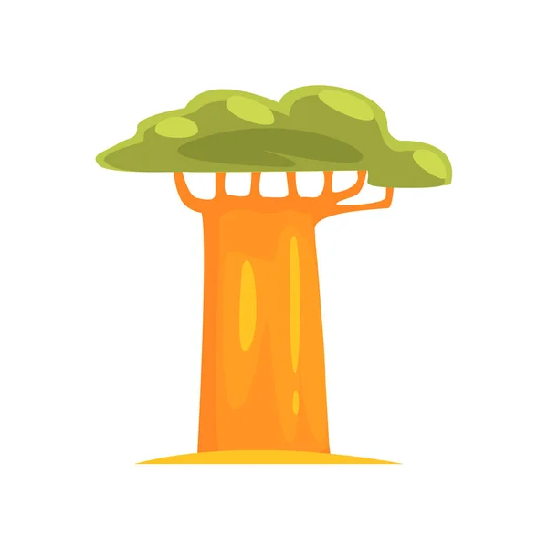 Baobab Penggambaran Realistik Sederhana - Stok Vektor