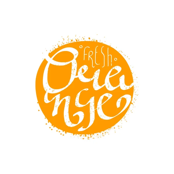 Orange Name Of Fruit Written In Its Silhouette - Stok Vektor