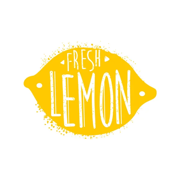 Nome di limone di frutta scritto nella sua silhouette — Vettoriale Stock