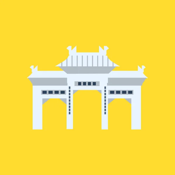 Rsing Shan kloster Memorial Archway i Hong Kong Simplified ikonen — Stock vektor