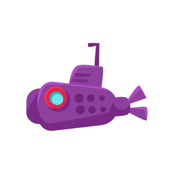 Fialové Ponorka Toy loď — Stockový vektor