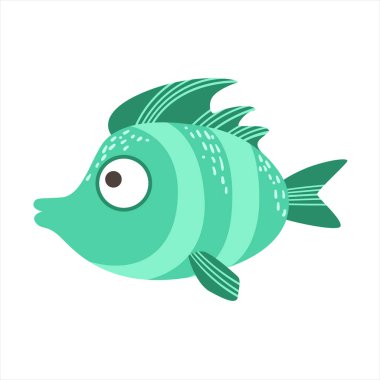 Turkuaz çizgili fantastik renkli akvaryum balık, tropik resif su hayvan