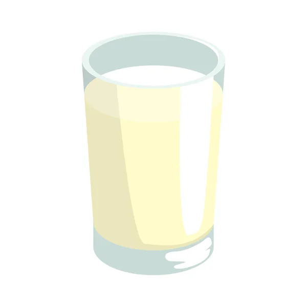 Glas melk van de koe, voedsel Item rijk aan eiwitten, belangrijk Element van de gezonde evenwichtige voeding vectorillustratie — Stockvector