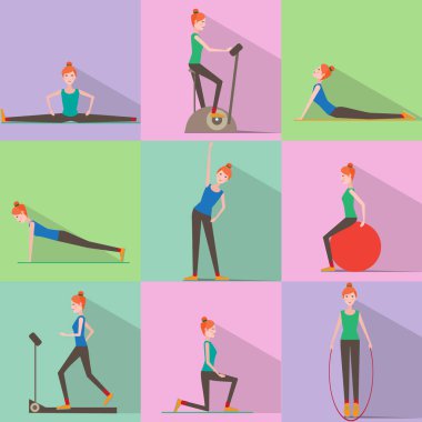 Kız Fitness simgesi aktif yaşam tarzı