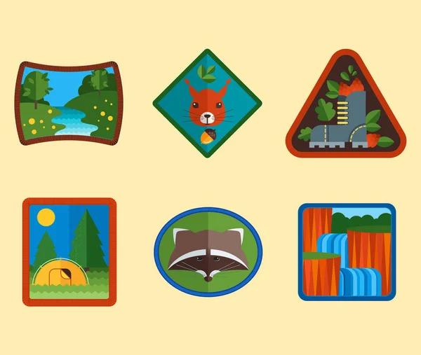 Conjunto de Símbolos de Equipo de Camping — Vector de stock