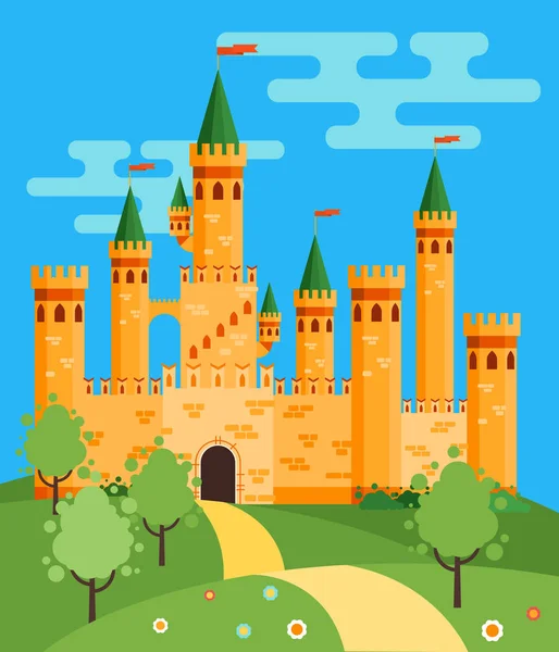 Ілюстрація казки замок — стоковий вектор