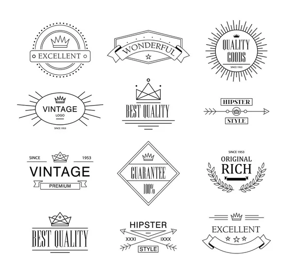 Label and Vintage Premium Quality Collection — Stock Vector