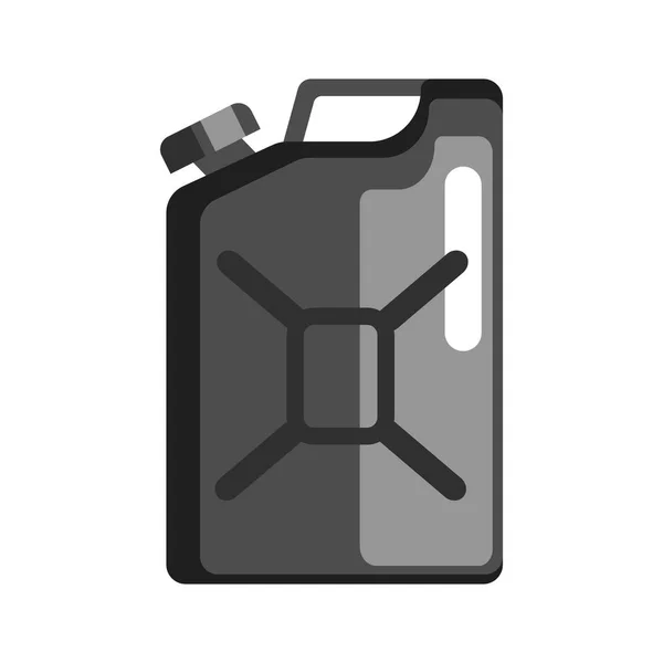 Black jerrycan used to store gasoline and petroleum products. Flat vector illustration — Stock Vector