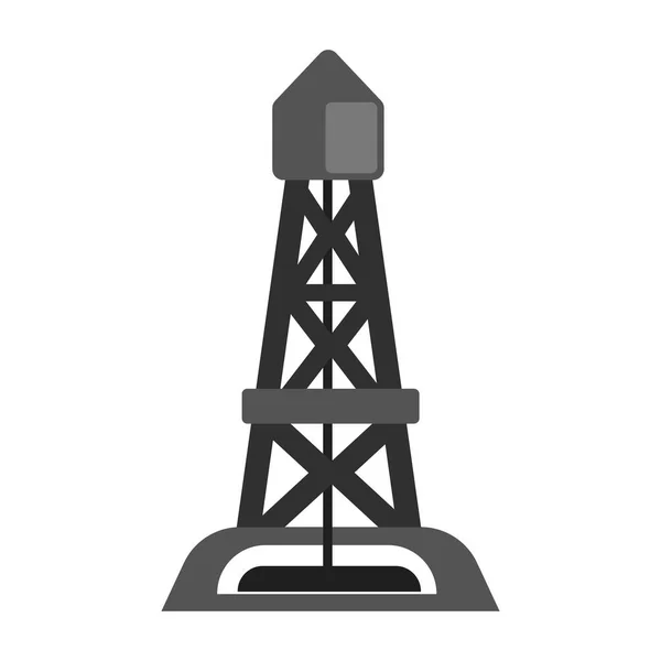 Oljerigg, oljeindustrin produktionsutrustning, platt vektorillustration isolerade — Stock vektor