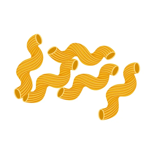 Pâtes cellentani. Pâtes italiennes non cuites, macaronis, illustration de dessin animé — Image vectorielle