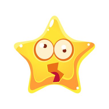 Sarı yıldız şok ve büyük gözleri dönen baş döndürücü