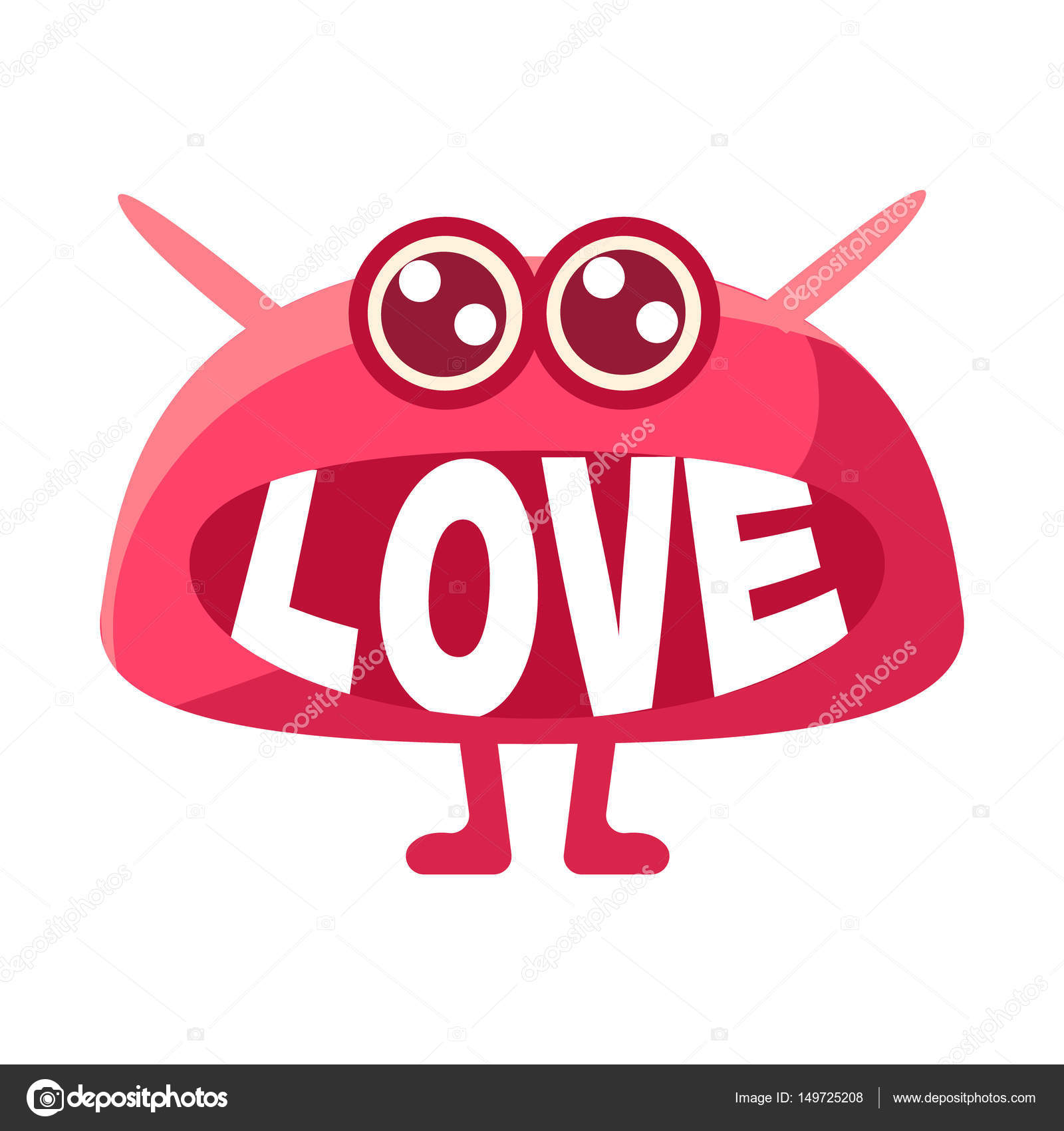 pink blob saying love cute emoji character with word in the mouth sweet emoji text messages
