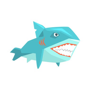 Büyük beyaz köpek balığı deniz balıkları sıcak deniz suları karikatür yaşayan vektör çizimler karakter