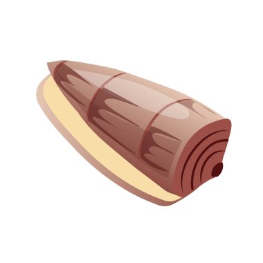 Kahverengi deniz sarmal lavabo, deniz yumuşakça boş bir kabuk. Renkli karikatür çizimi