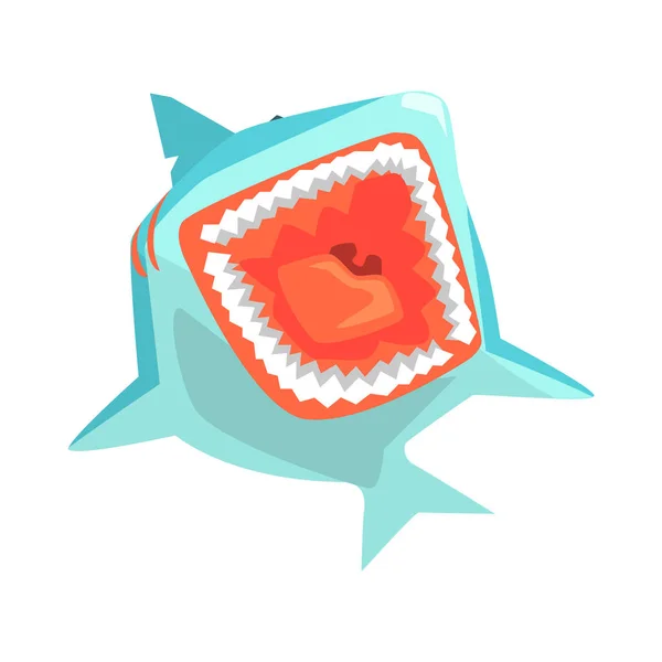 Grand requin blanc poissons marins vivant dans les eaux chaudes de la mer Illustrations vectorielles de personnages de bande dessinée — Image vectorielle