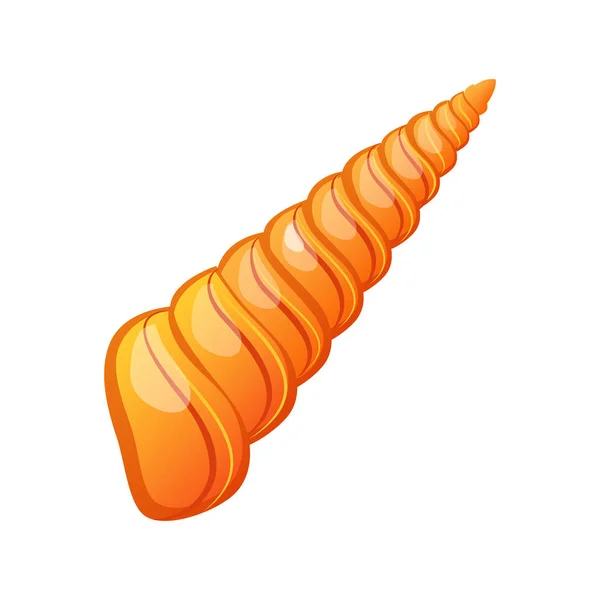 Tortella ou torre parafuso shell, uma concha vazia de um molusco do mar. Desenhos animados coloridos ilustração — Vetor de Stock