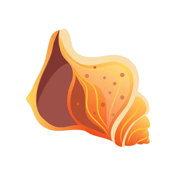 Cacerola marina, una cáscara vacía de un molusco marino. Dibujos animados coloridos ilustración — Vector de stock