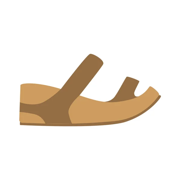 Sandalia de cuero cómoda, Icono plano de calzado aislado, Artículo de surtido de tiendas de zapatos — Vector de stock